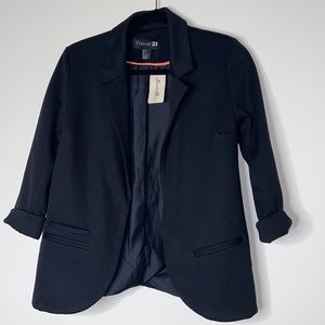 Forever 21 Black Open Front Blazer